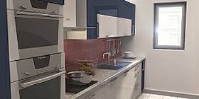 Piso tipo de un edificio de viviendas en Ružomberok Eslovaquia . Vista de la cocina