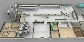 Fábrica de bolleriás industriales . Vista de una parte del proceso de producción