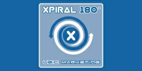 Design du logo et ligne corporative de l'entreprise de marketing technologique Xpiral 180 Grados