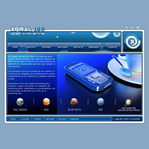 web de la empresa de marketing tecnológico Xpiral 180 grados